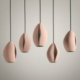Handmade Ceramic Chandelier, Sculptural Modern Statement Light, Dining Room Fixture, Conchigliette - thumbnail 4