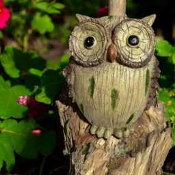 Resin Wood Effect Owl Garden Ornament Decoration - thumbnail 4