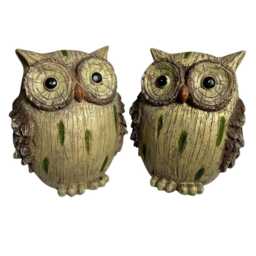 Resin Wood Effect Owl Garden Ornament Decoration - thumbnail 3