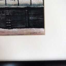 L S Lowry Art Print - Senhouse St Maryport Black Frame With White Mount & Textured Image - thumbnail 3