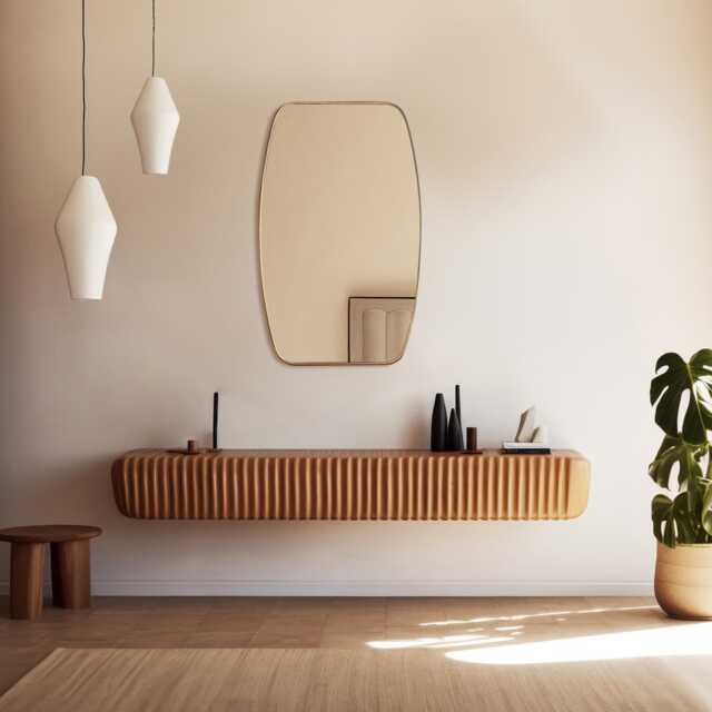 Aesthetic Wall Mirror, Irregular Bathroom Asymmetrical Mirror Home Decor, Gift For Wedding, Housewarming - image 1