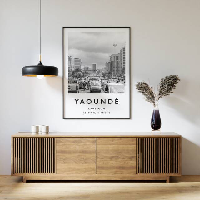 Yaound?? Cameroon Travel Poster African Wall Art Print - image 1