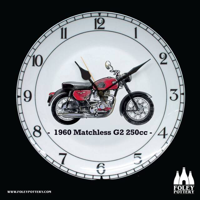 cmc 1960 Matchless G2 250Cc Single - Classic Motorcycle Collection Illustrated Fine Bone China Clock - image 1