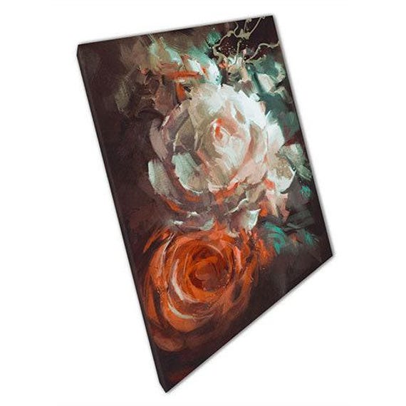 Elegant Rose Canvas Wall Art Ready-To-Hang Floral Print For Home & Office Decor - image 1