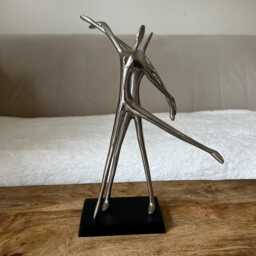 Art Deco Style Figurine Metal Sculpture Pair Of Dancers Ballerinas Modernist - thumbnail 1
