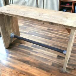 Reclaimed Console Table - Wooden Side Made From Scaffold Boards & Tubes The Mckewan - thumbnail 2
