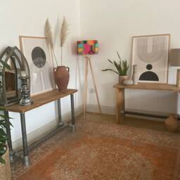Reclaimed Console Table - Wooden Side Made From Scaffold Boards & Tubes The Mckewan - thumbnail 3