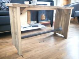 Reclaimed Console Table - Wooden Side Made From Scaffold Boards & Tubes The Mckewan - thumbnail 1