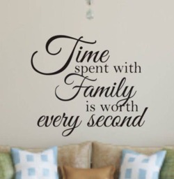 Wall Decal Quote - Time Spent With Family Is Worth Every Second Vinyl Family Love - thumbnail 1