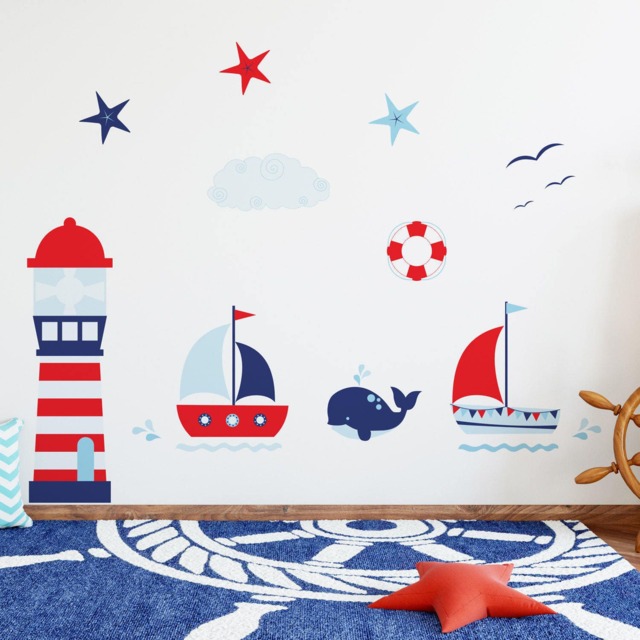 Ahoy Matey Wall Stickers - Wall Stickers Decoration Art Home Decor Decor Boats Children's Room - image 1