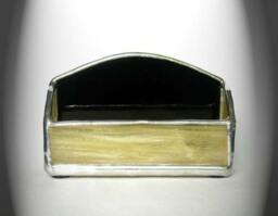 Black & Beige Stained Glass Business Card Holder