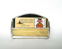 Black & Beige Stained Glass Business Card Holder - thumbnail 2