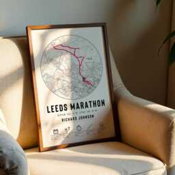 Leeds Marathon Personalised Finishers Map 2025 Print & Frame Gift Run Celebration Custom Present Runner Athlete Route Course Rob Burrow - thumbnail 3