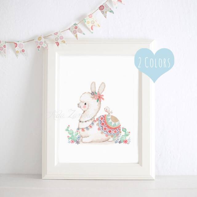 Llamas Wall Art, Llamas Girls Print, Alpacas Llamas & Alpacas, For Boys, Alpaca Decor, Aida Zamora - image 1