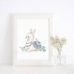 Llamas Wall Art, Llamas Girls Print, Alpacas Llamas & Alpacas, For Boys, Alpaca Decor, Aida Zamora - thumbnail 2