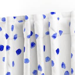 Dots Curtain Panel - Watercolor Abstract Polka Whimsical Paint Custom Royal Blue By Katerinaizotova - thumbnail 3