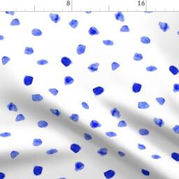Dots Curtain Panel - Watercolor Abstract Polka Whimsical Paint Custom Royal Blue By Katerinaizotova - thumbnail 4