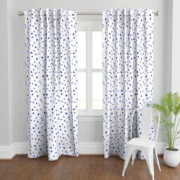 Dots Curtain Panel - Watercolor Abstract Polka Whimsical Paint Custom Royal Blue By Katerinaizotova - thumbnail 2