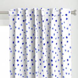 Dots Curtain Panel - Watercolor Abstract Polka Whimsical Paint Custom Royal Blue By Katerinaizotova - thumbnail 1