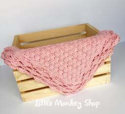 Pink Organic Cotton Baby Blanket - Shells Heirloom Design Super Soft Eco Friendly Gift Usa Made