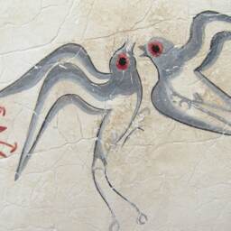 Minoan Spring Fresco Painting From Akrotiri Santorini , Museum Copy For Gift Her Free Shipping - thumbnail 4