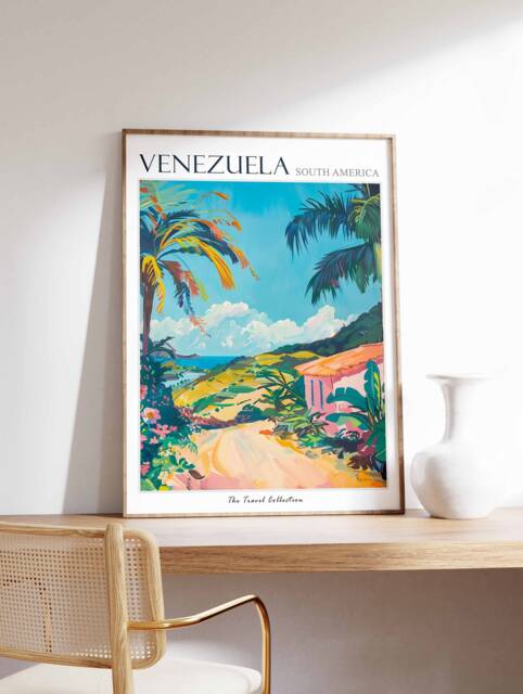 Venezuela Travel Poster Tropical Botanical Wall Art - image 1
