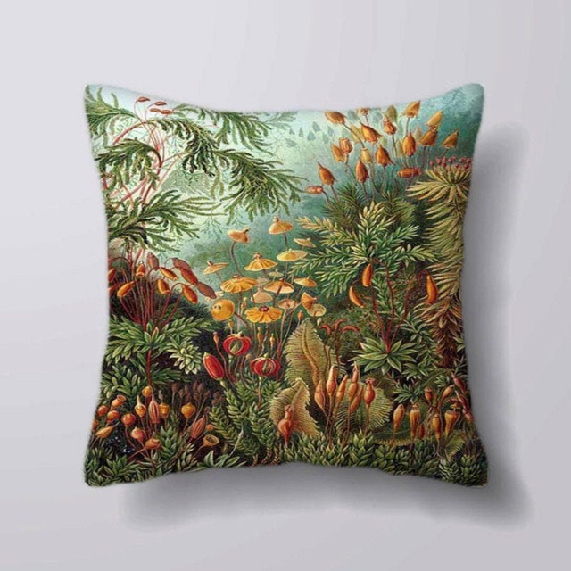 Vintage Flower Pattern Ernst Haeckel Illustration - Can Be Customizeable Personlized -Cushion Cover Case Or Stuffed With Insert - image 1
