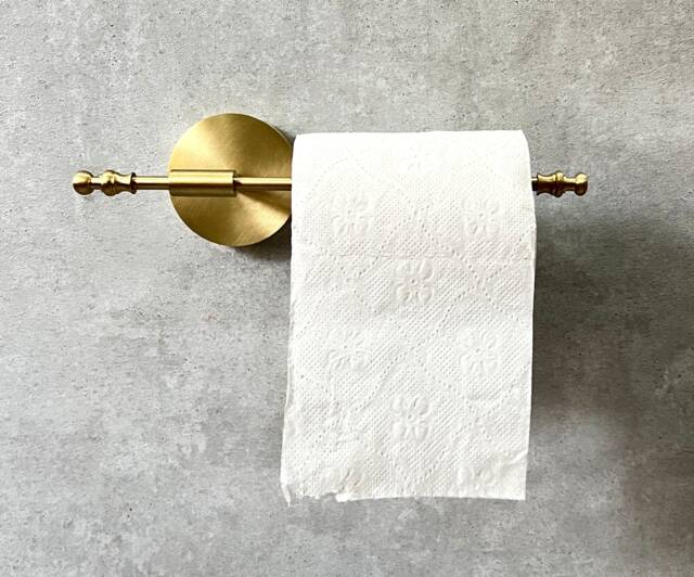 Handmade Solid Brass Toilet Paper Holder Modern Bathroom Fixture - image 1