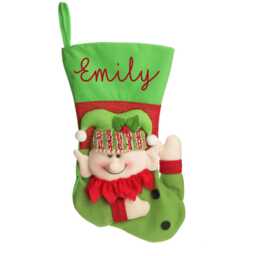 Personalised 3D Elf Christmas Stocking - thumbnail 1