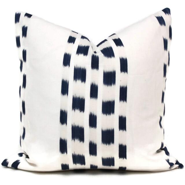 Schumacher Blue Izmir Ikat Pillow Cover Linen Cotton Blend Rmt - image 1