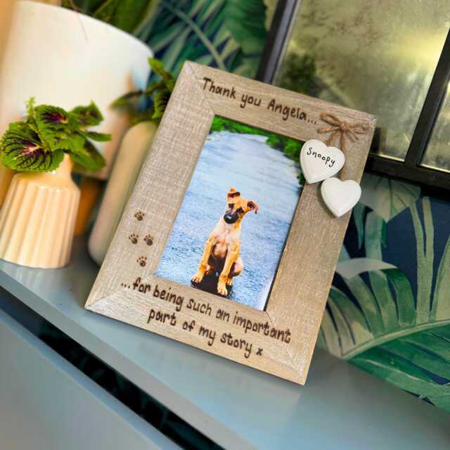 Dog Foster Family Personalised Driftwood Photo Frame - 6x4 - image 1
