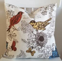 Thomas Paul Perch - Duralee Multi Decorative Pillow Cushion Cover Throw Natural, Bird - thumbnail 1