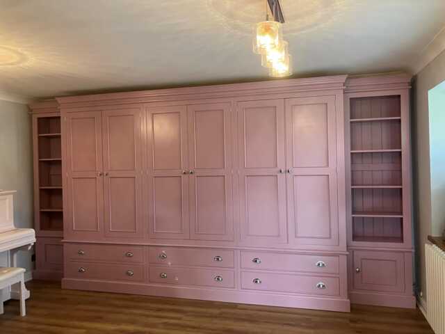 Wardrobe/Bookcase Cupboard - 6 Door Drawer Edwardian Style, With Break Front, Free Standing - image 1