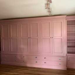 Wardrobe/Bookcase Cupboard - 6 Door Drawer Edwardian Style, With Break Front, Free Standing - thumbnail 2