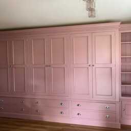 Wardrobe/Bookcase Cupboard - 6 Door Drawer Edwardian Style, With Break Front, Free Standing - thumbnail 3