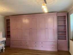 Wardrobe/Bookcase Cupboard - 6 Door Drawer Edwardian Style, With Break Front, Free Standing