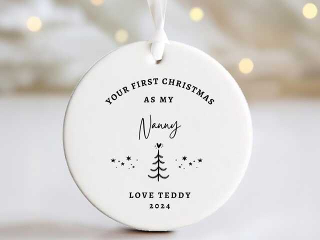 Personalised First Christmas As Grandma Tree Decoration - Grandmother's Ornament Grandmother - image 1