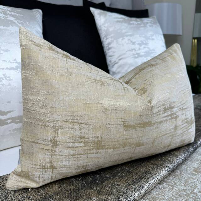 Scatter Cushion Cover, Cream Pillow Cover Throw Sofa -Bed - Double Sided Textured Designer Fabric Laura Ashley Home Whinfell - image 1