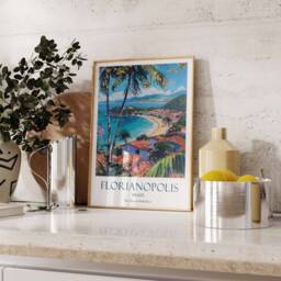 Florianopolis Print, Travel Poster, Brazil Tropical Decor, Botanical Wall Art, Gift - thumbnail 3