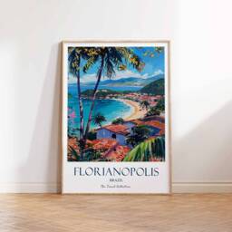 Florianopolis Print, Travel Poster, Brazil Tropical Decor, Botanical Wall Art, Gift - thumbnail 2