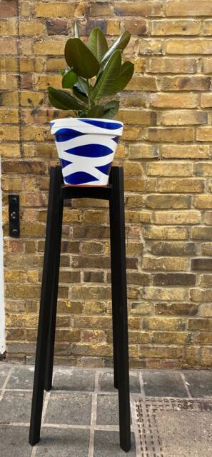 Handmade Solid Wood Plant Stand - Diagonal Leg Design - image 1