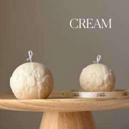 Orchid Soy Candle Ball - Handmade Floral Home Decor - thumbnail 3