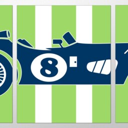 Retro Race Car - Race Car Decor, Automotive Transportation Decor - thumbnail 2