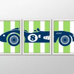 Retro Race Car - Race Car Decor, Automotive Transportation Decor - thumbnail 3