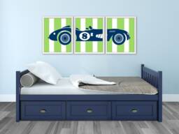 Retro Race Car - Race Car Decor, Automotive Transportation Decor - thumbnail 1