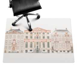 Drawing Of Tenement Houses Vinyl Floor Protector, Creamy Chair Pad, Desk Mat, Architecture Gaming Mat - thumbnail 3