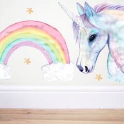 Rainbow Wall Decal, Pastel Rainbow Sticker, Rainbow Art, Pastel Decor, Pastel Rainbow, Girls Nursery, Girls Bedroom, Cloud Decal, Cloud Sticker, Art - thumbnail 3