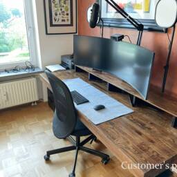 Height Adjustable Computer Table, Work Station, Fancy Led Light Adjust The For Work, Unique Design, Working From Home Desk - thumbnail 3