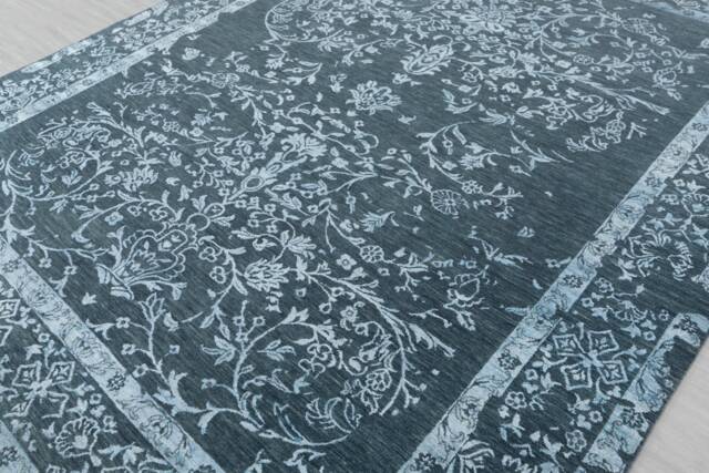 8x10 Blue Aqua Hand Knotted Modern Decorative Transitional Rug Wool Silk #251 - 242x300 cms. Free Shipping - image 1