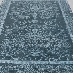 8x10 Blue Aqua Hand Knotted Modern Decorative Transitional Rug Wool Silk #251 - 242x300 cms. Free Shipping - thumbnail 2